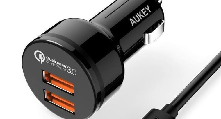 AUKEY CC-T8 Dual QC 3.0 Port, Qualcomm Quick Charge 3.0 USB Car Charger