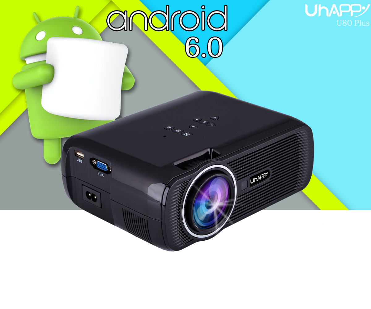 ANDROID 6.0 7000 LUMENS U80 PLUS BLUETOOTH HD 1080P HOME THEATER PROJECTOR MULTIMEDIA