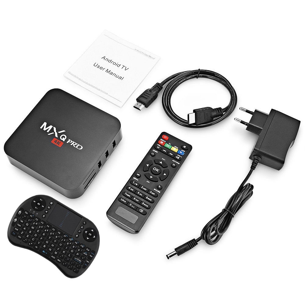 MXQ PRO Android Smart TV Box 1+8G S905X 4K Media  WIFI Mini PC 3D + Free Mini Keyboard(Plug: US UK EU AUS)