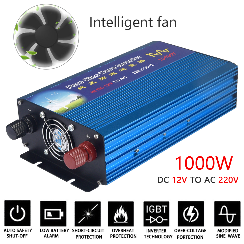 1000W DC12v to AC 220v Pure Sine Wave Inverter