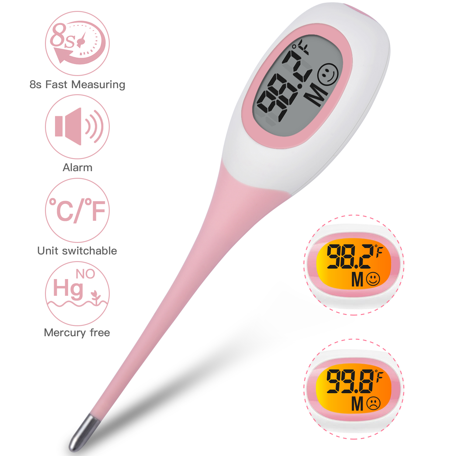 Waterproof Digital LCD Display SoftTip Thermometer