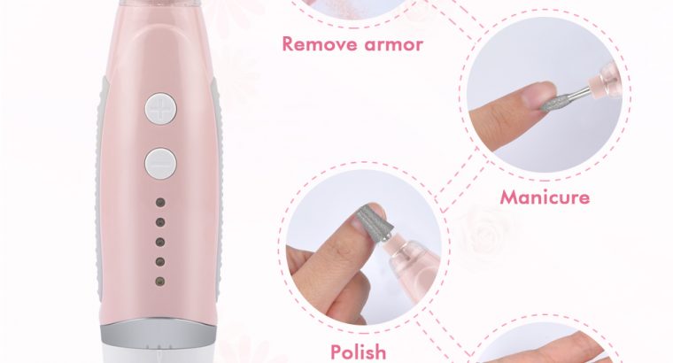 Portable electric manicure nail drill instrument