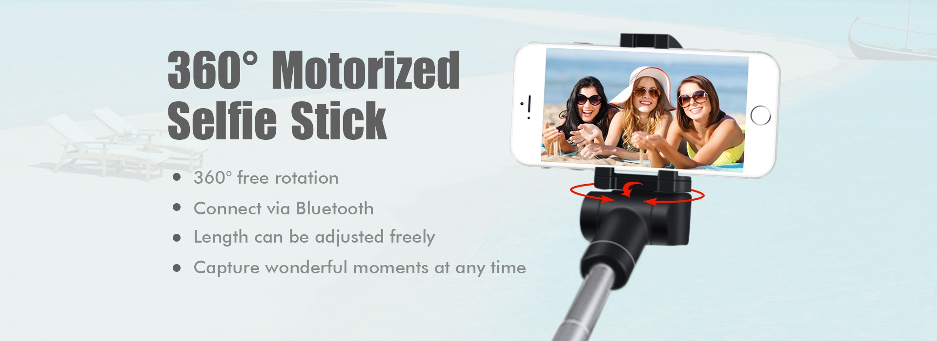 360° rotation Bluetooth Motorized Selfie Stick