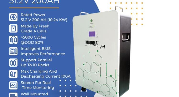 Motoma 10.24KWh Wall Mountable Smart Battery Module